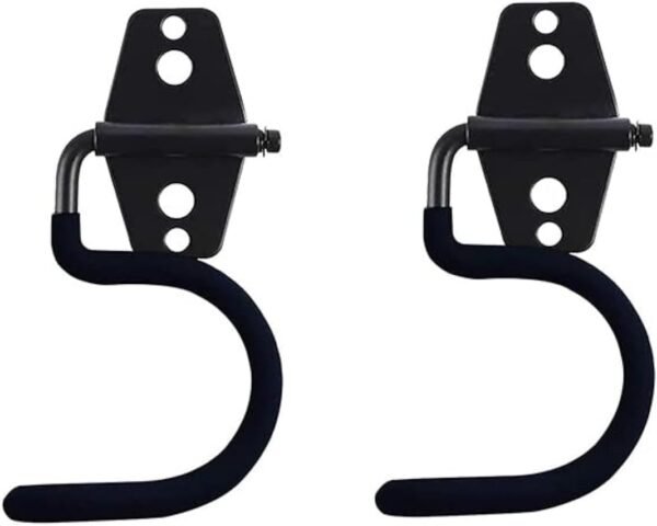 2PCS Garage Hook Heavy Duty Steel Garage Storage Hook, Heavy Duty Hook,Utility Hook and Broom and Mop Holder Wall Mount for Organizing Cleaning Tools, Mops, Garden Tools (S-Type) (Black)