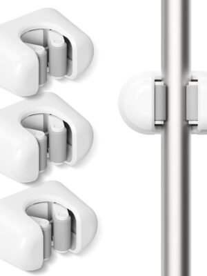 Broom Holder, 3 PCS Wall Mount Mop Organizer Gripper, Self-adhesive Cleaning Suppliers Hanger Stands Rack for Bathroom, Kitchen, Garden, Garage Organization Storage
