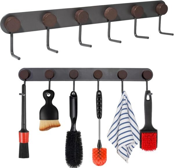 Car Detailing Organizer - Wall-Mounted Hanger Rack for Auto Detailing Supplies, Brushes, Towels & Tools