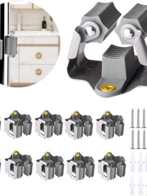 Mop and Broom Holder Big Size Hanging 1 KG Extra,Broom Hanger 10 Pack,Broom Holder Wall Mount for Hanging and Organizing Shove Rake Yard Tools in Kitchen Shed Laundry Room Bathroom Garden(grey)